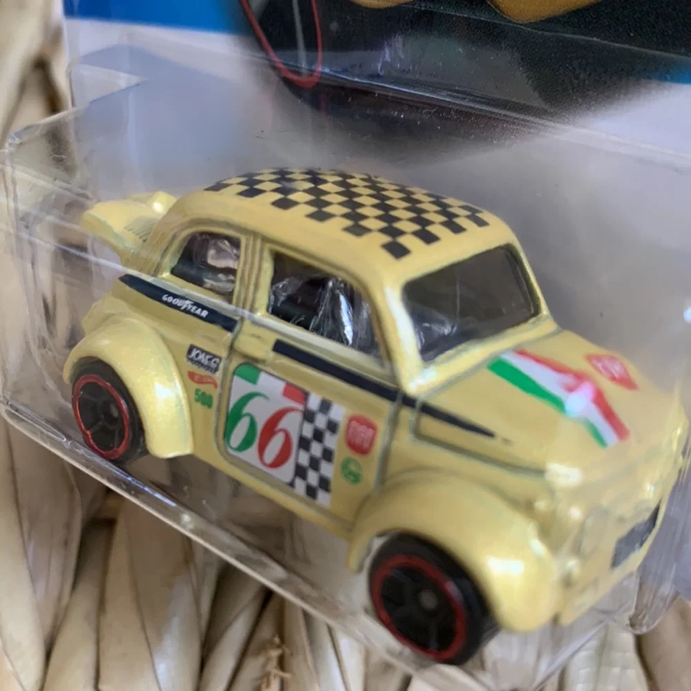 Hot Wheels 1960 Fiat 500D Modificado Hotwheels 1960s Yellow Race Car 2024 🆕